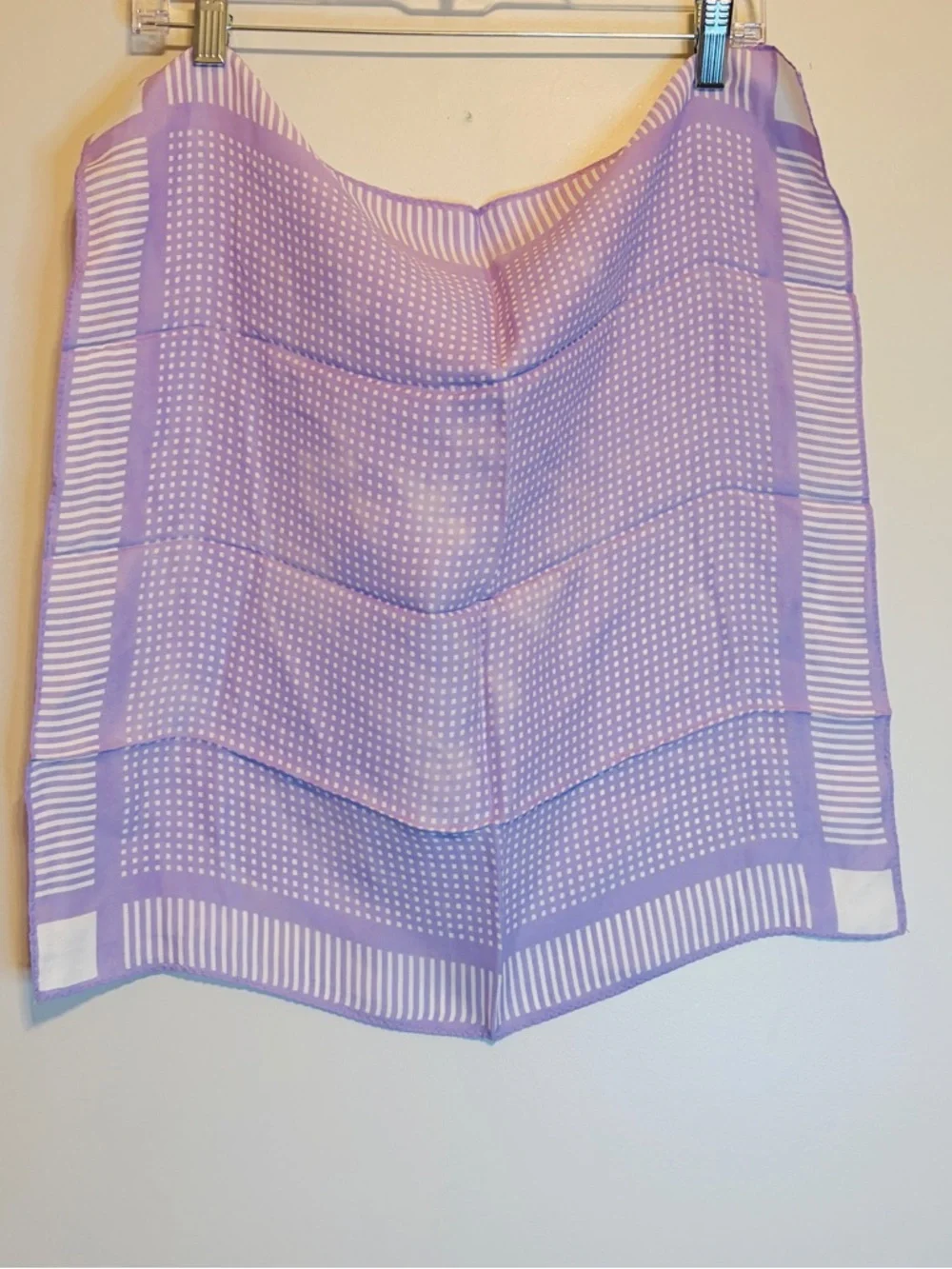 Lavender Geometric Print Silk Scarf